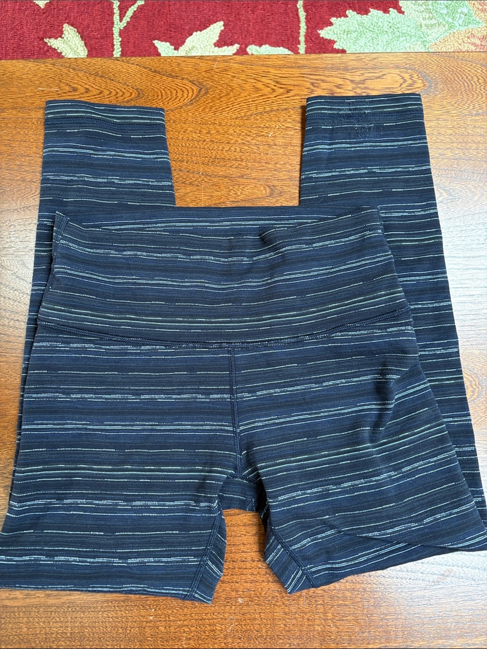 lululemon athletica Striped Navy Leggings 8